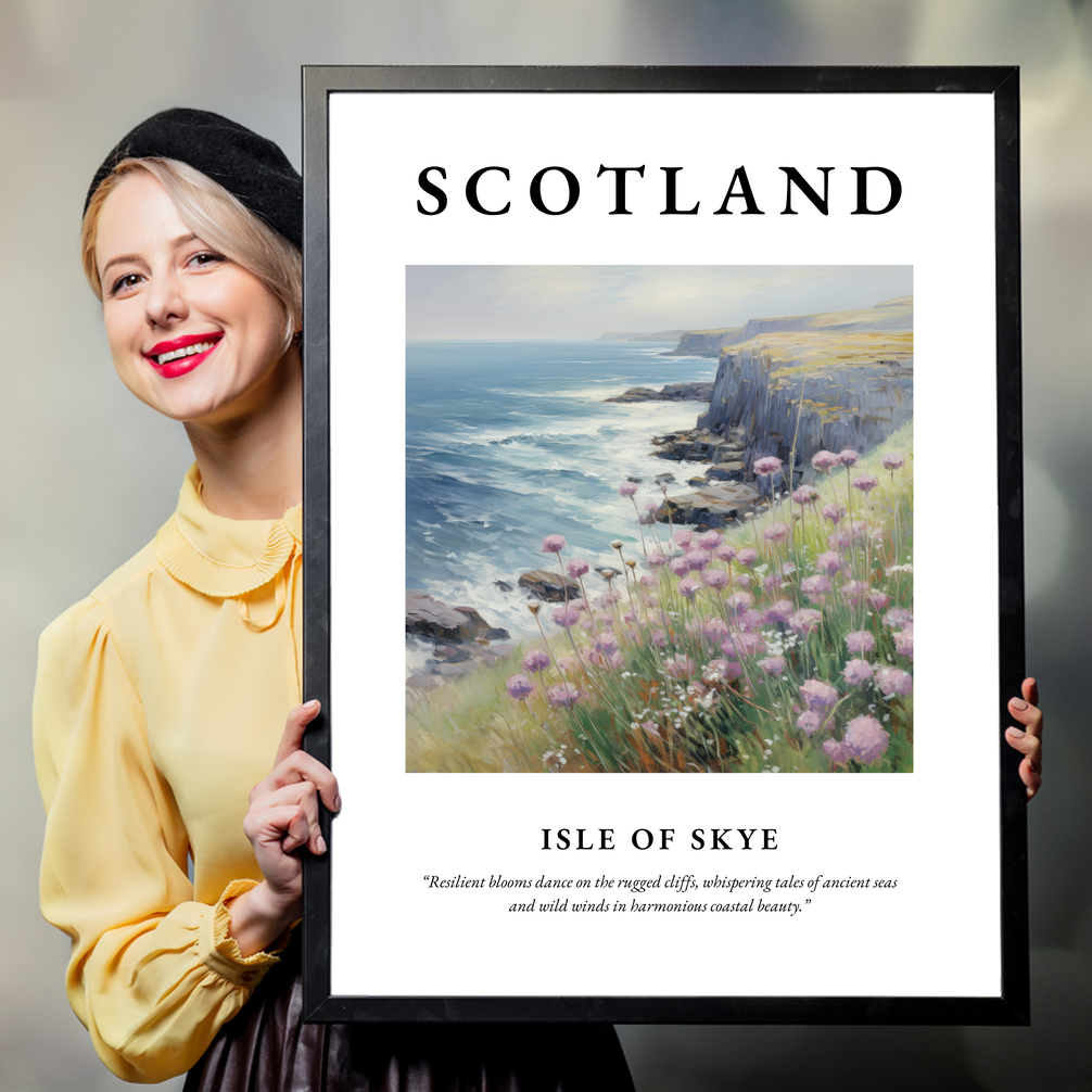 Person holding a poster of Isle of Skye