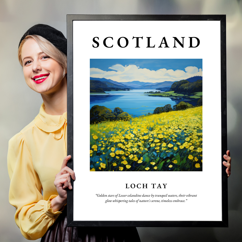 Person holding a poster of Loch Tay