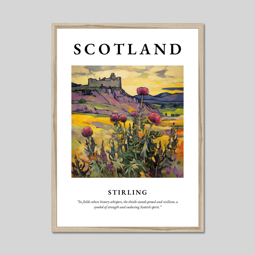 Poster in a natural frame with the word Scotland