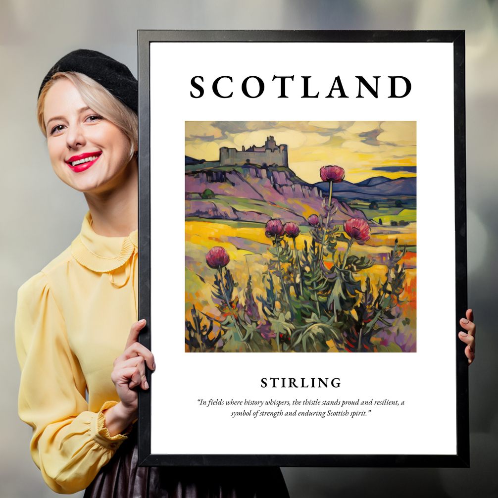 Person holding a poster of Stirling