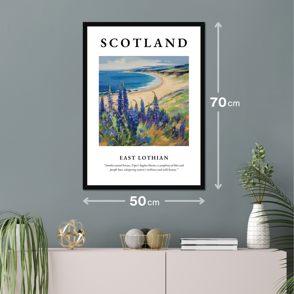 Poster of East Lothian hanging on a wall