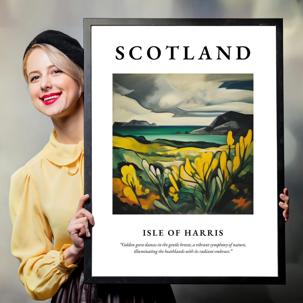 Person holding a poster of Isle of Harris