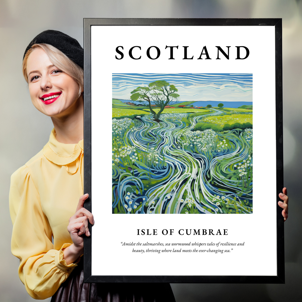 Person holding a poster of Isle of Cumbrae