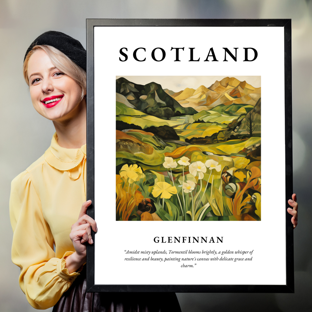 Person holding a poster of Glenfinnan