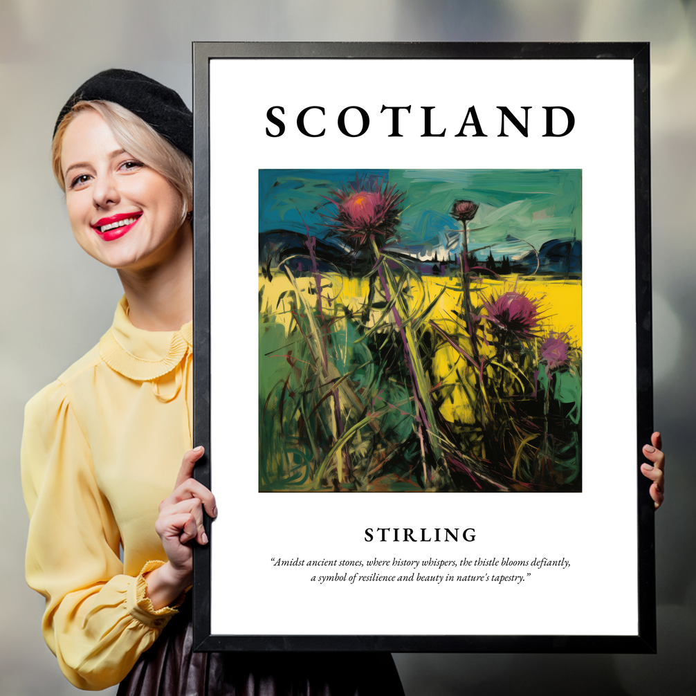 Person holding a poster of Stirling