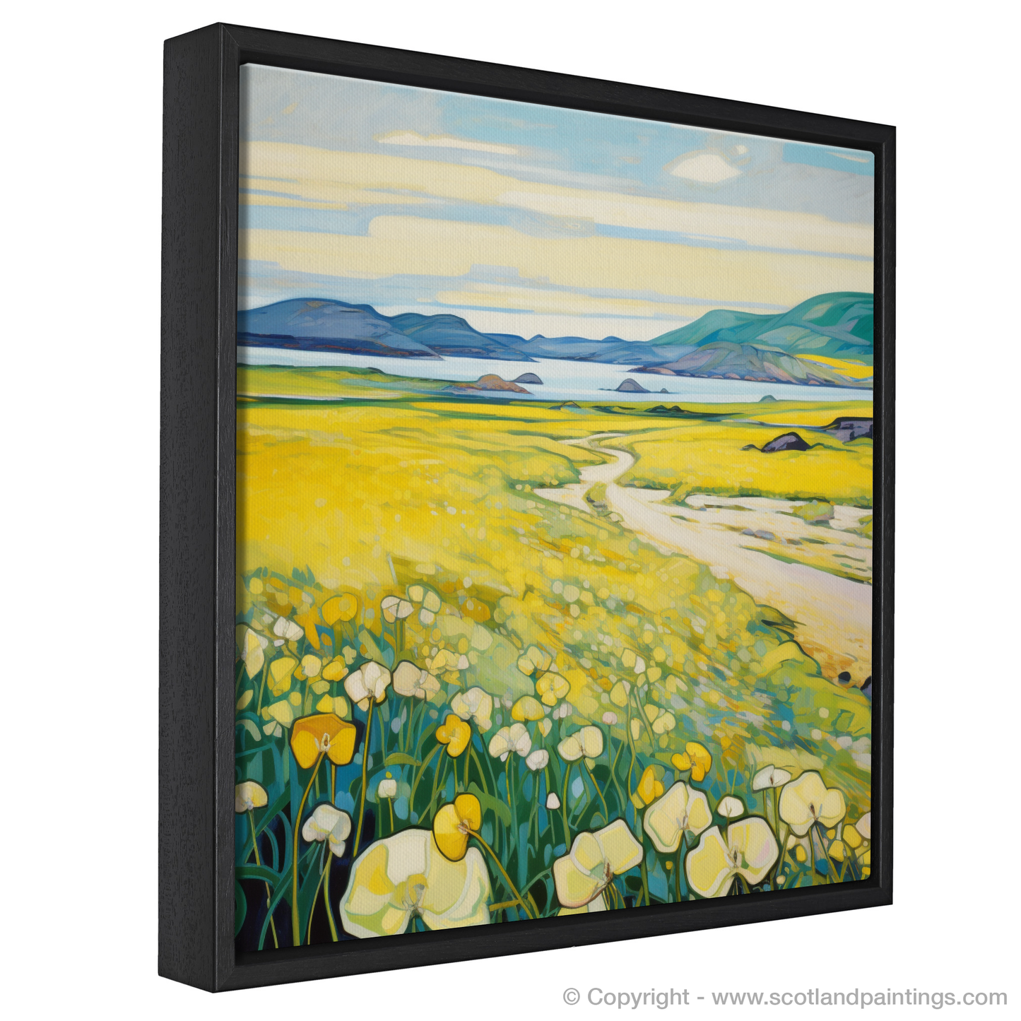 Machair Mosaic: A Cubist Tribute to Yellow Rattle of the Outer Hebrides