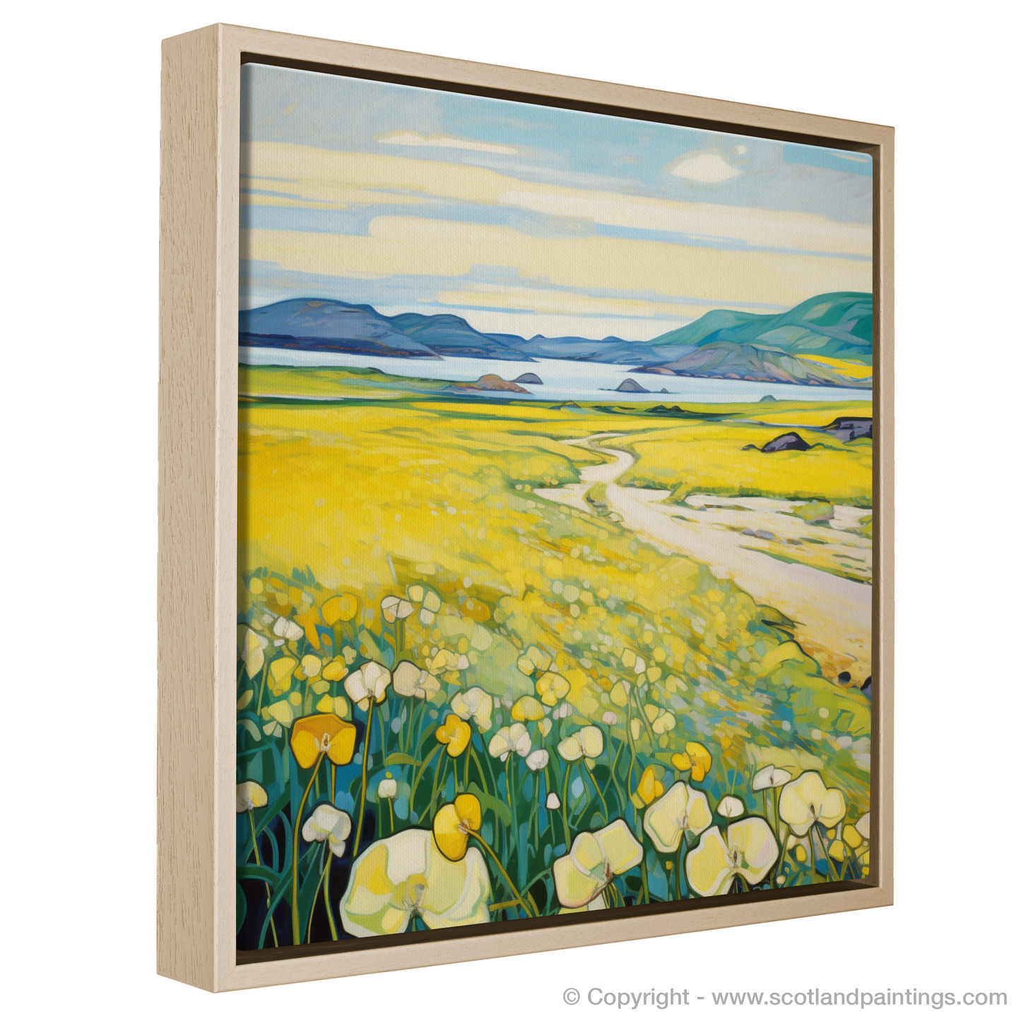 Machair Mosaic: A Cubist Tribute to Yellow Rattle of the Outer Hebrides