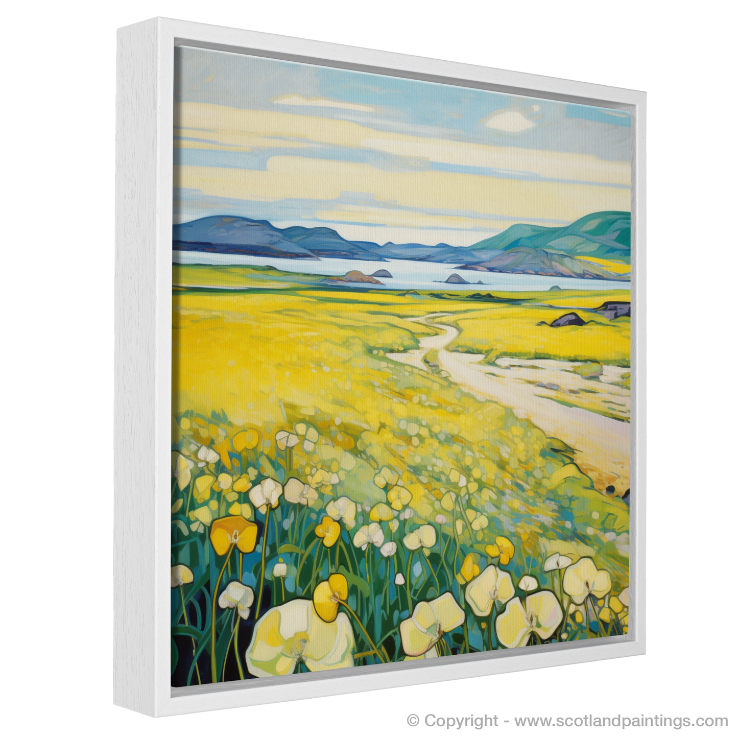 Machair Mosaic: A Cubist Tribute to Yellow Rattle of the Outer Hebrides