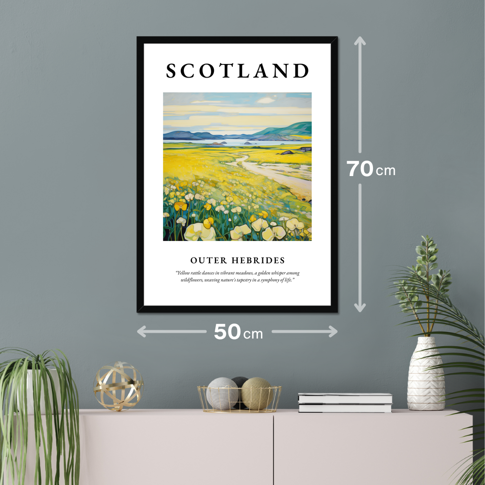 Poster of Outer Hebrides hanging on a wall