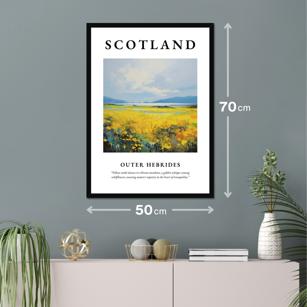 Poster of Outer Hebrides hanging on a wall