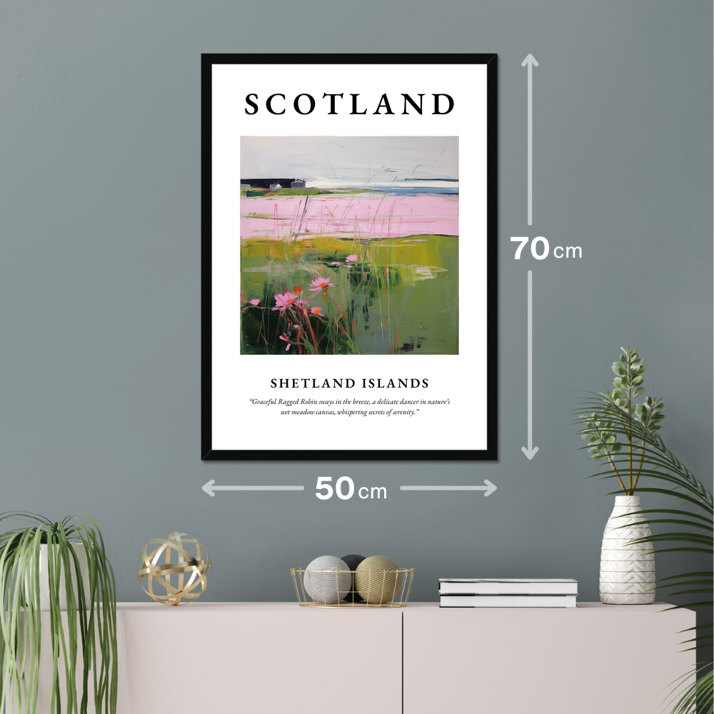 Poster of Shetland Islands hanging on a wall