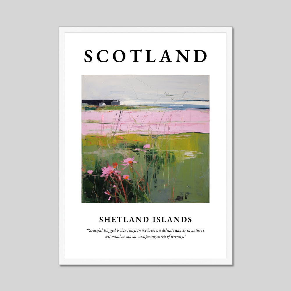 Poster in a white frame with the word Scotland