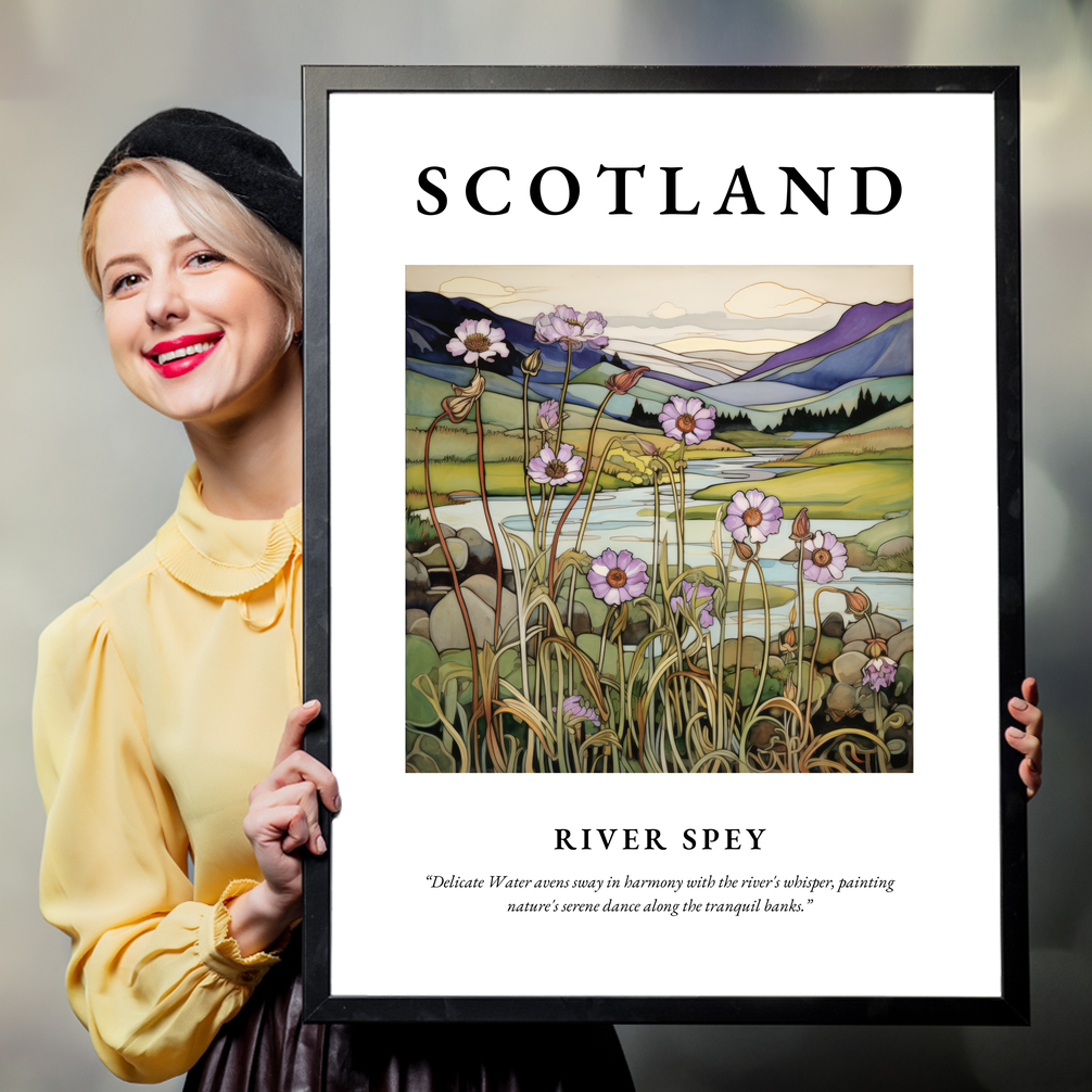 Person holding a poster of River Spey