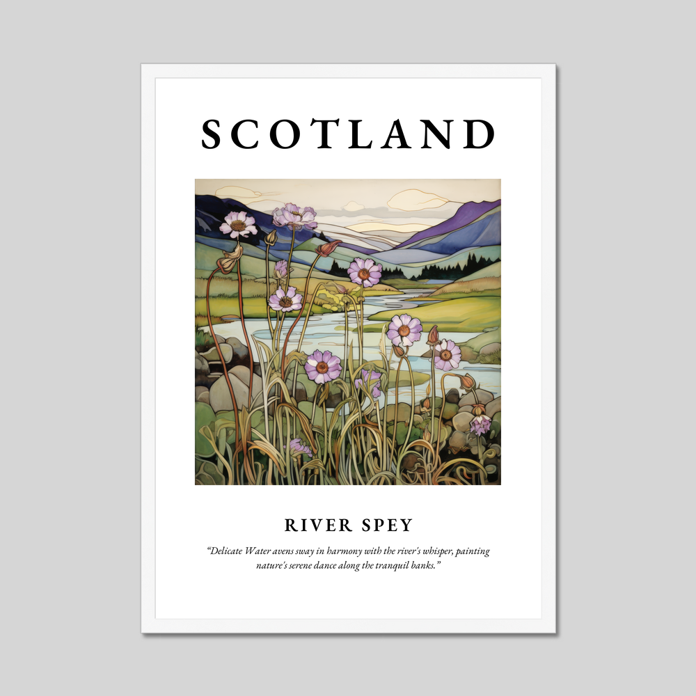 Poster in a white frame with the word Scotland