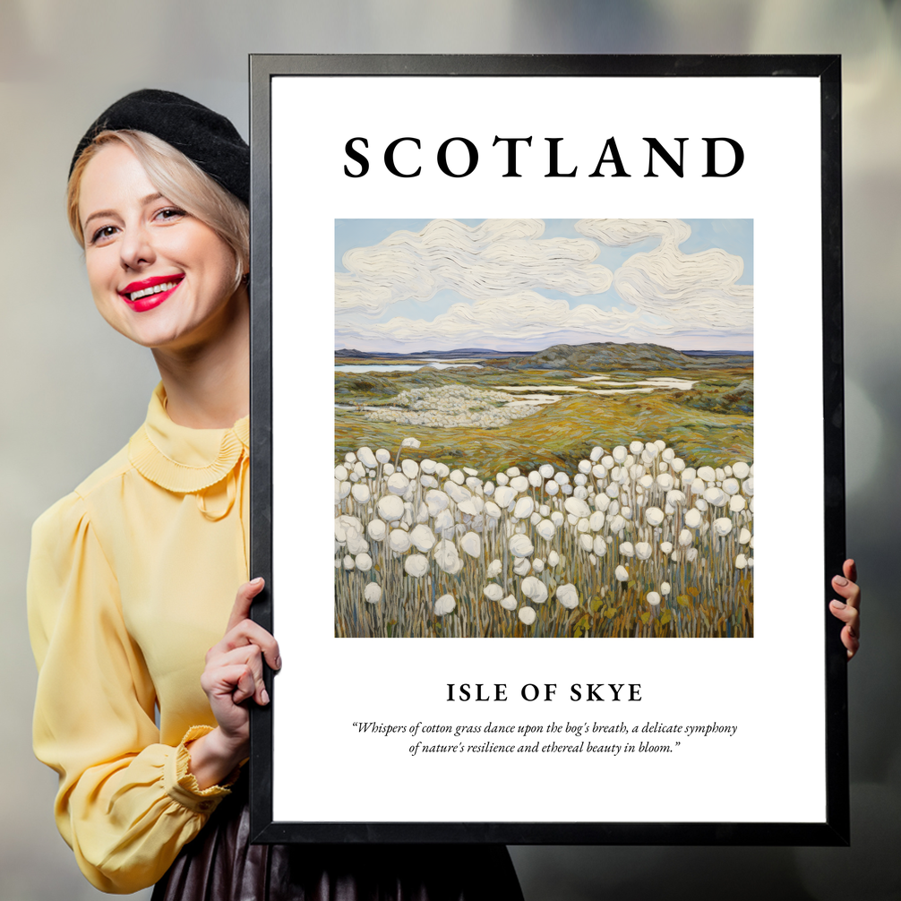 Person holding a poster of Isle of Skye