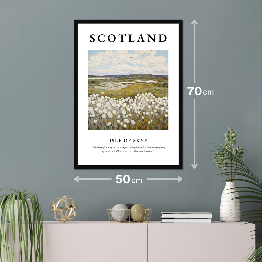 Poster of Isle of Skye hanging on a wall