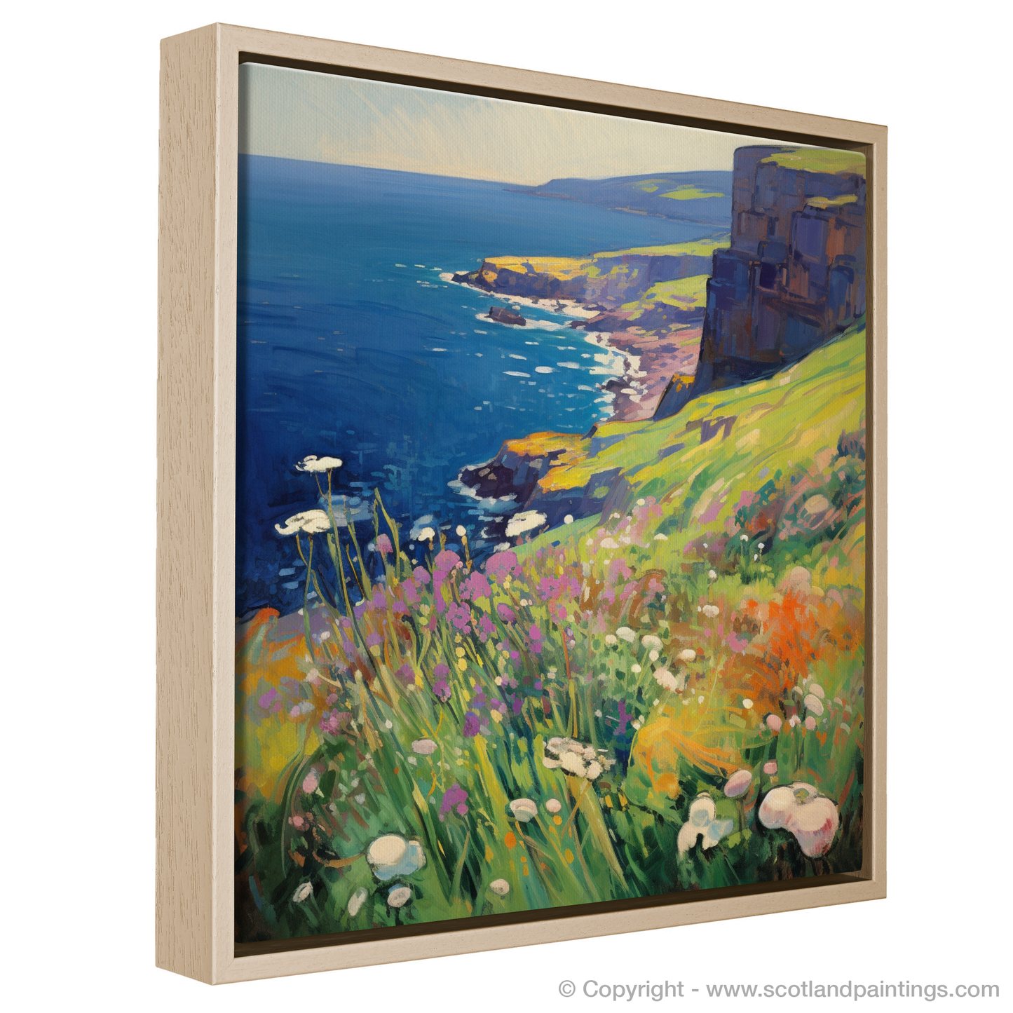 Vibrant Cliffs of Mull: A Fauvist Ode to Scottish Flora