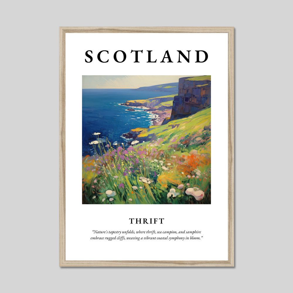 Poster in a natural frame with the word Scotland