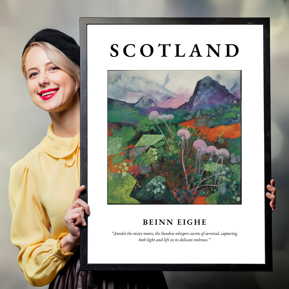 Person holding a poster of Beinn Eighe