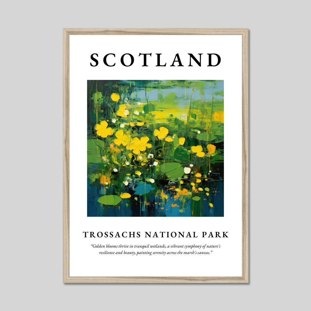 Poster in a natural frame with the word Scotland