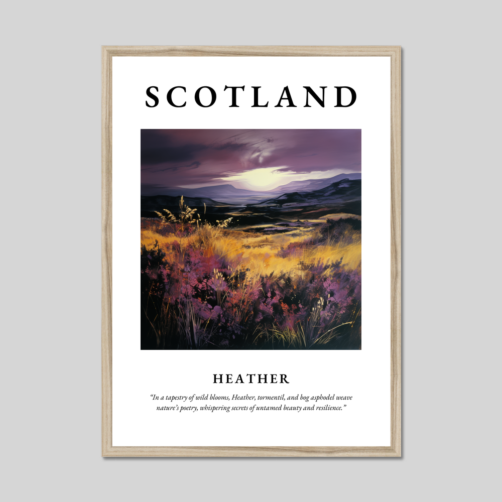 Poster in a natural frame with the word Scotland