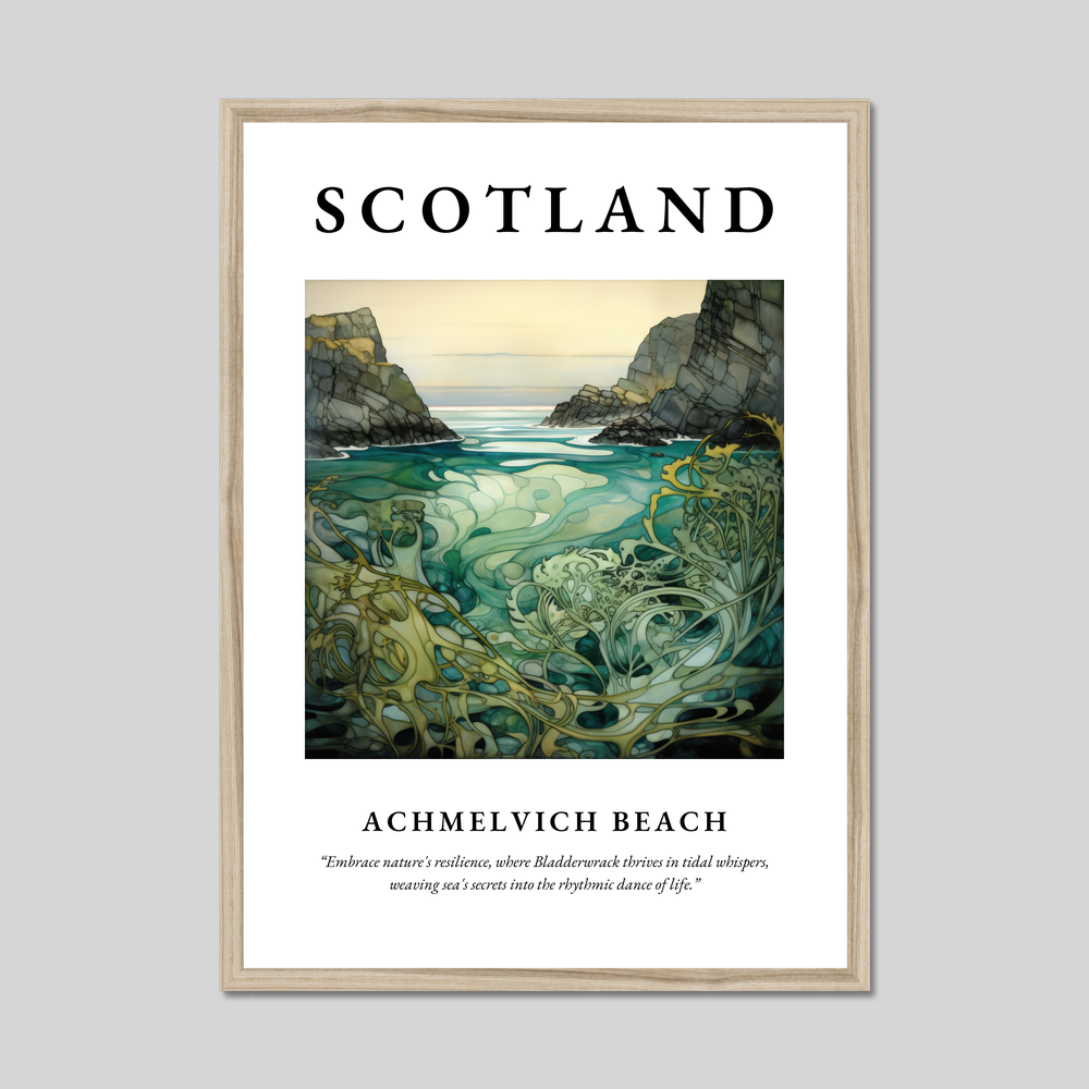 Poster in a natural frame with the word Scotland