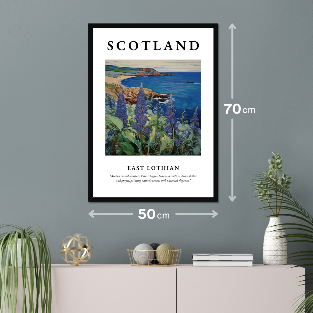 Poster of East Lothian hanging on a wall