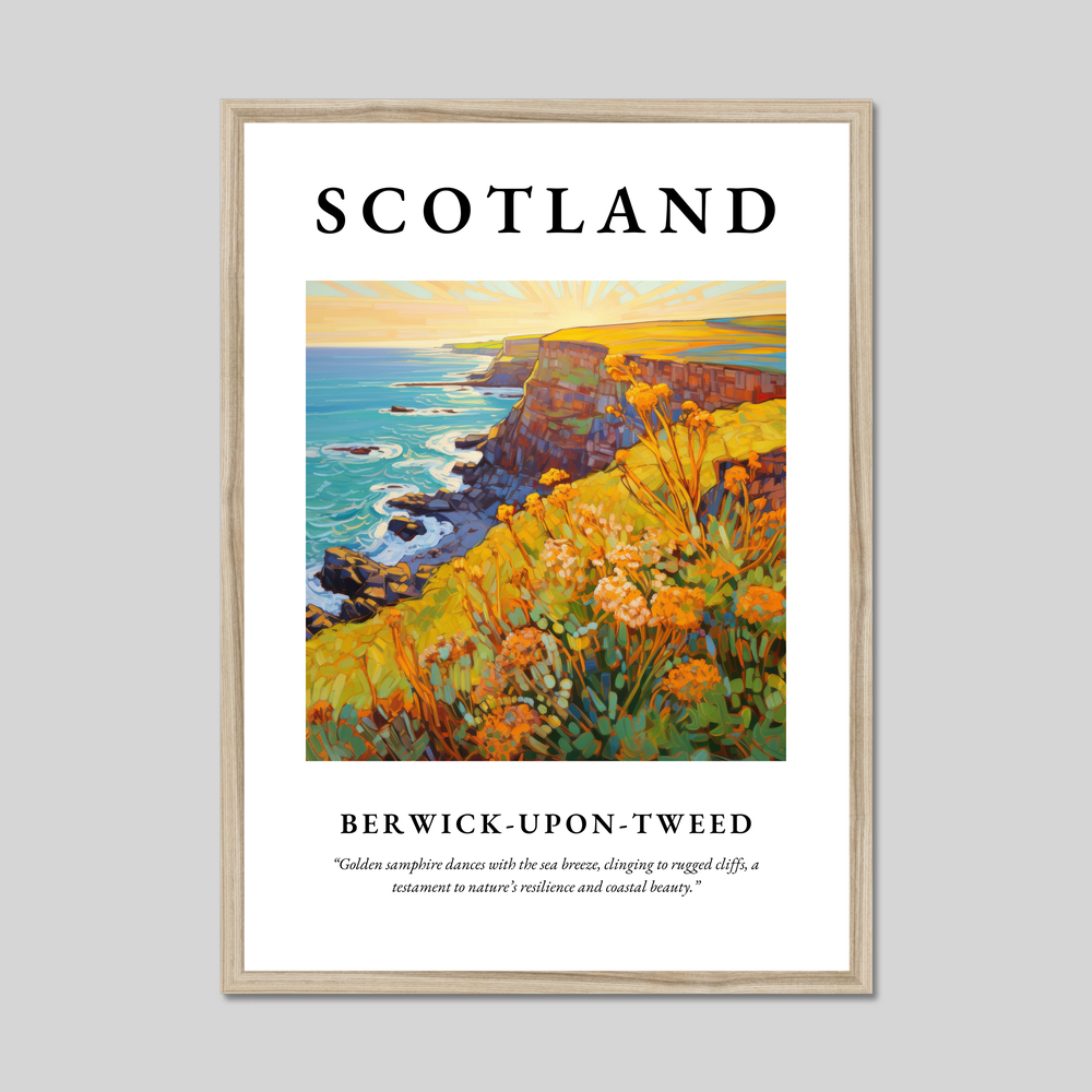 Poster in a natural frame with the word Scotland