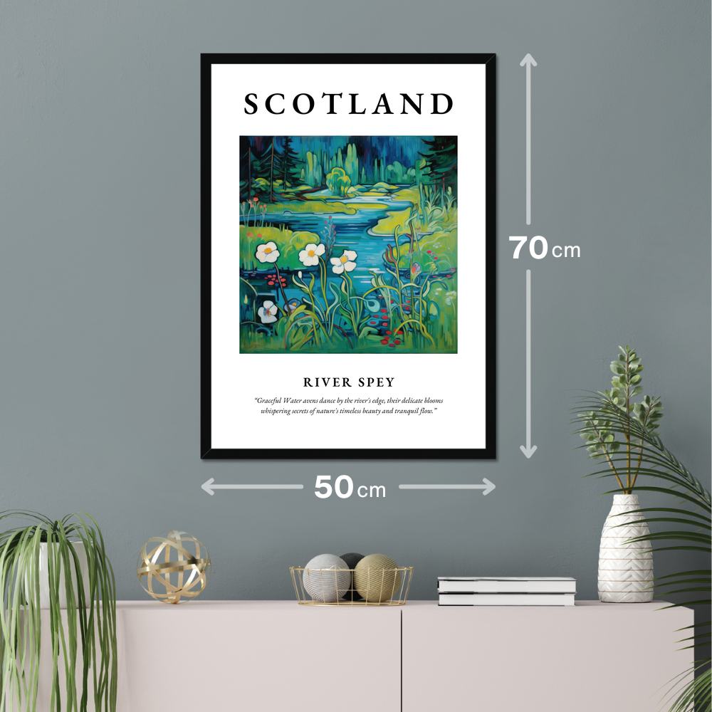 Poster of River Spey hanging on a wall