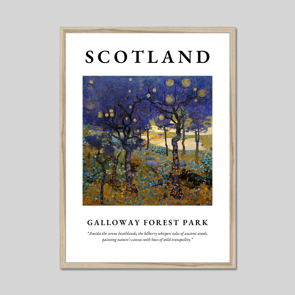 Poster in a natural frame with the word Scotland