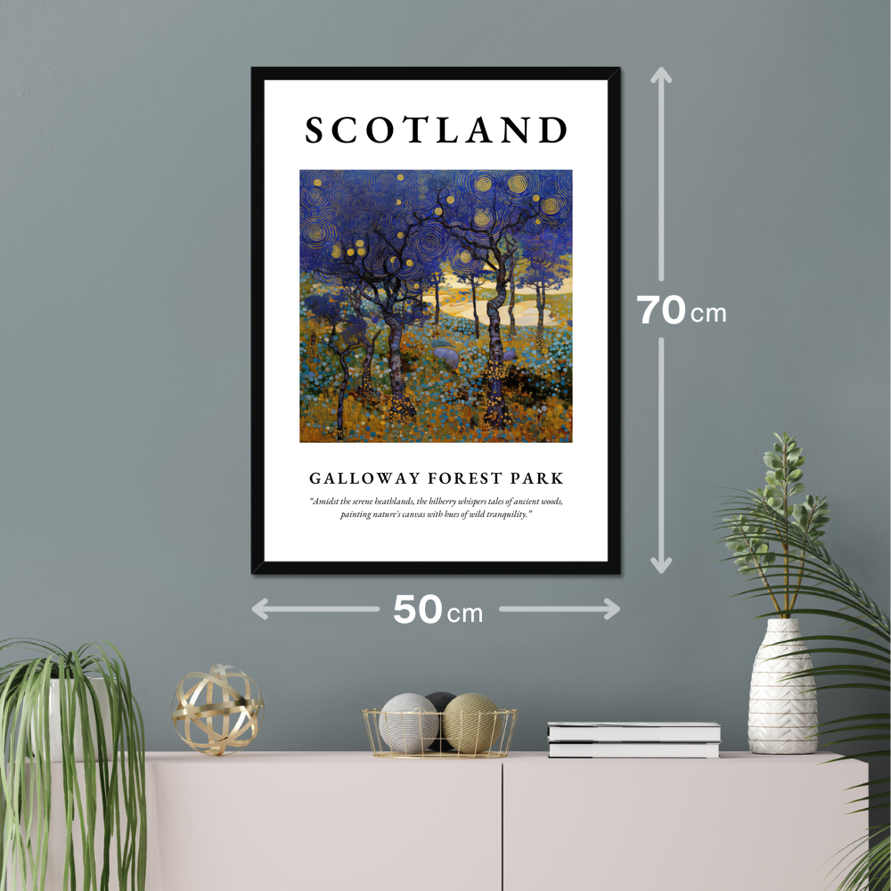 Poster of Galloway Forest Park hanging on a wall