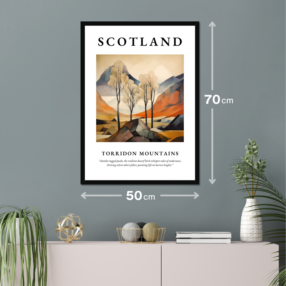 Poster of Torridon Mountains hanging on a wall