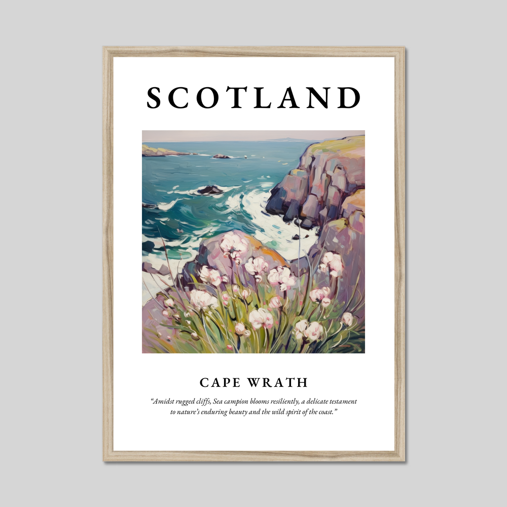 Poster in a natural frame with the word Scotland