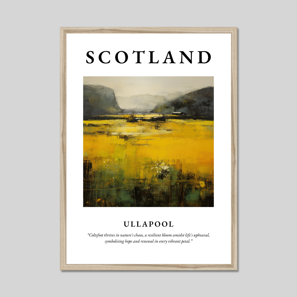 Poster in a natural frame with the word Scotland