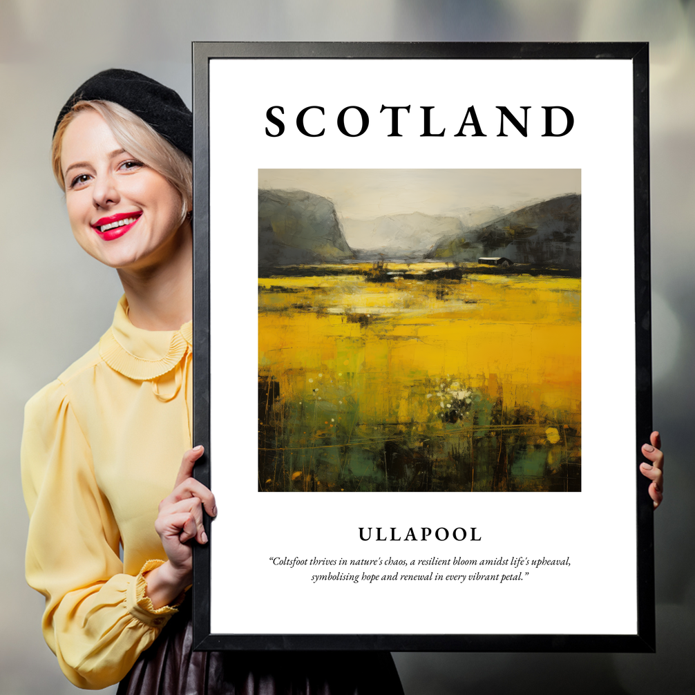 Person holding a poster of Ullapool