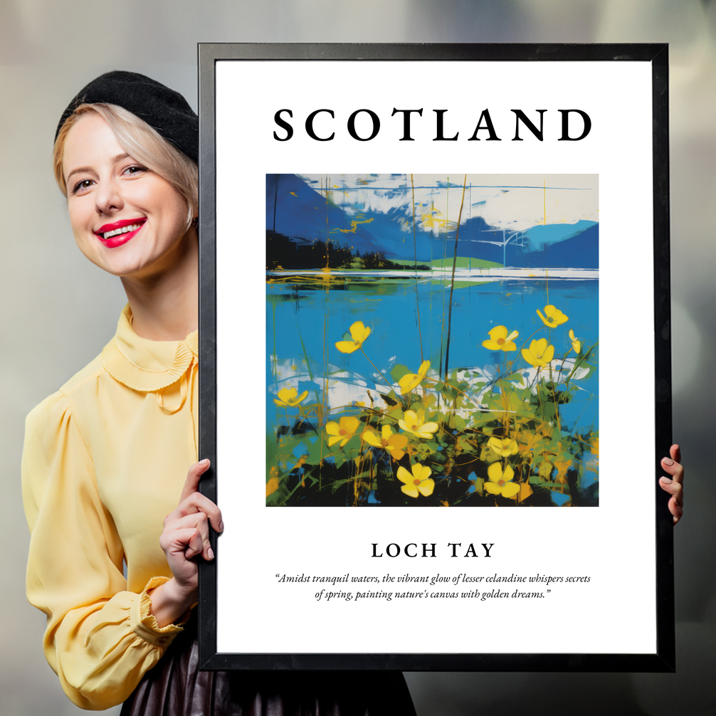 Person holding a poster of Loch Tay