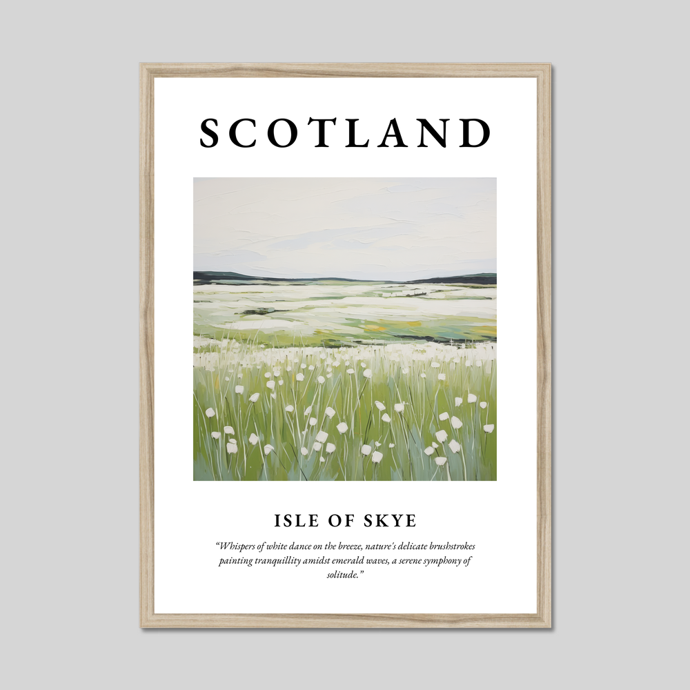 Poster in a natural frame with the word Scotland