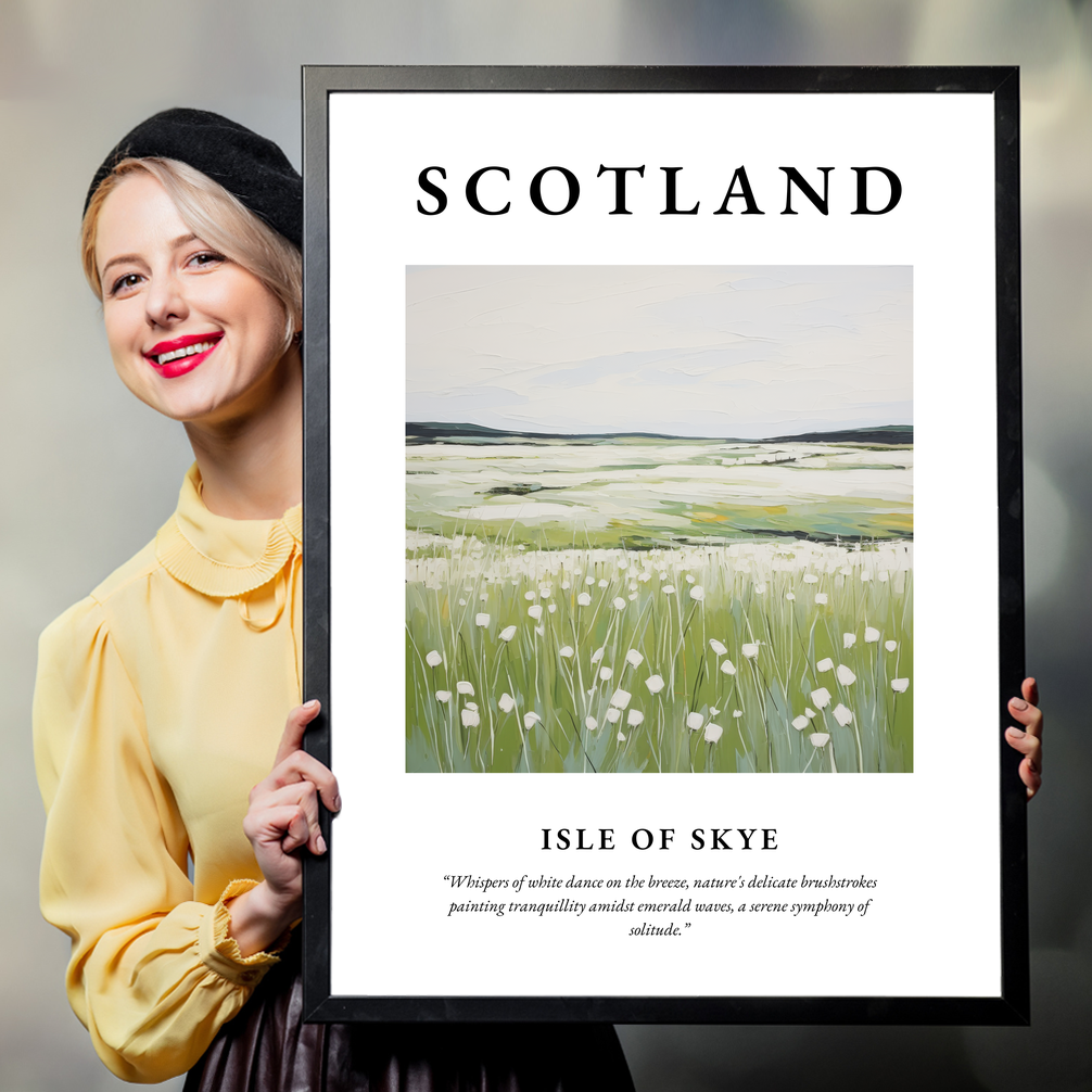 Person holding a poster of Isle of Skye