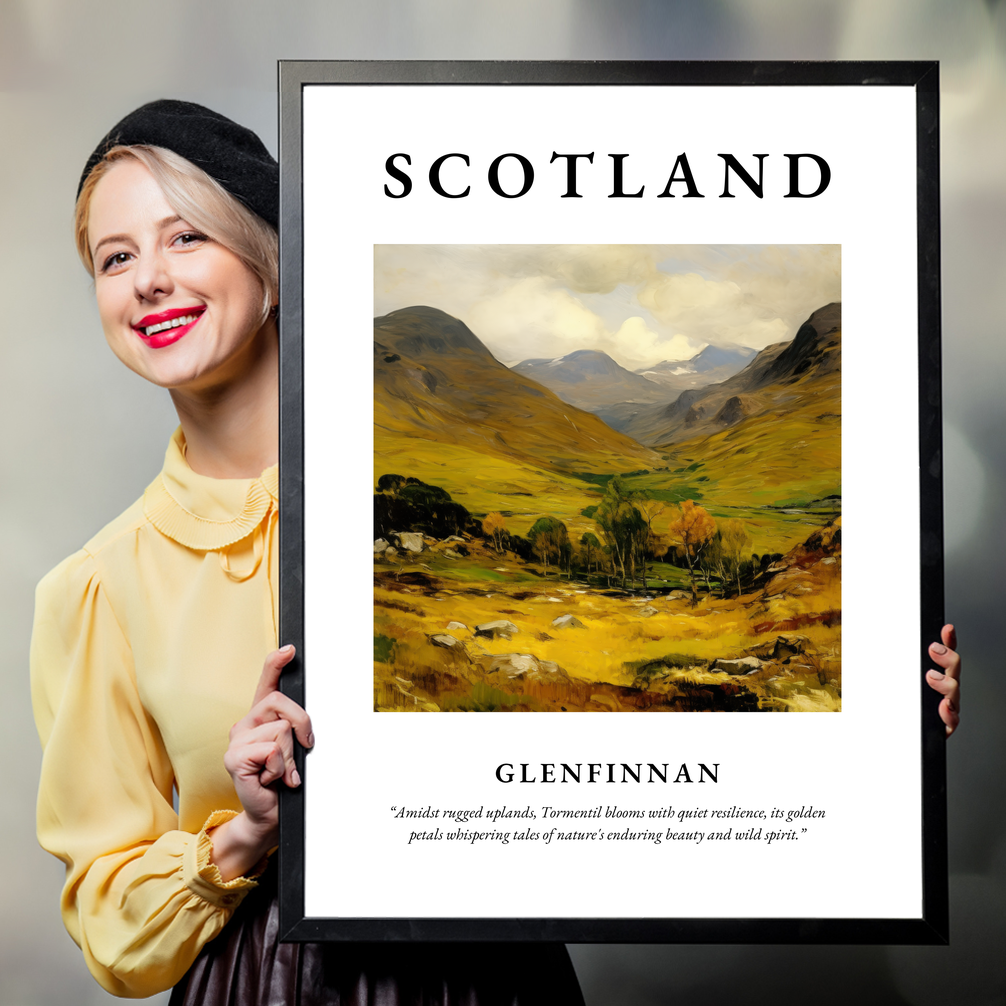 Person holding a poster of Glenfinnan