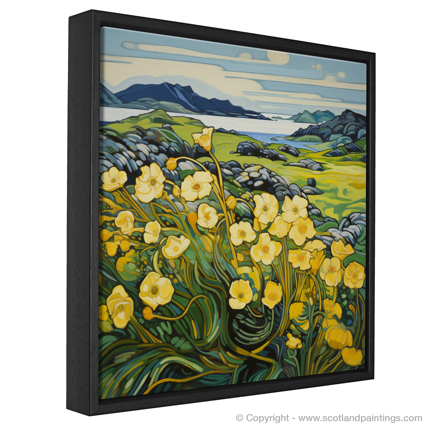 Enchantment of the Hebridean Machair: Yellow Rattle in Art Nouveau Style