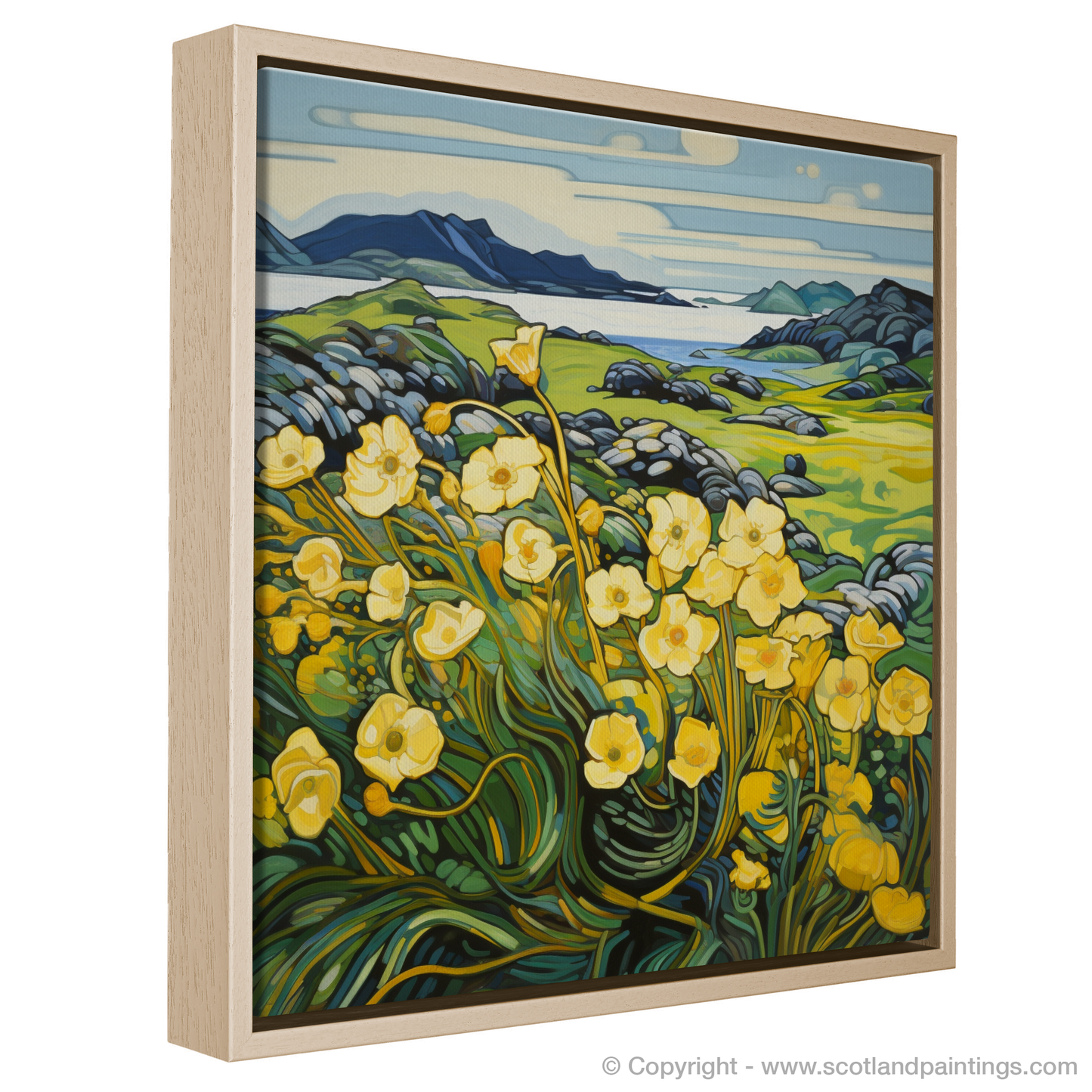 Enchantment of the Hebridean Machair: Yellow Rattle in Art Nouveau Style