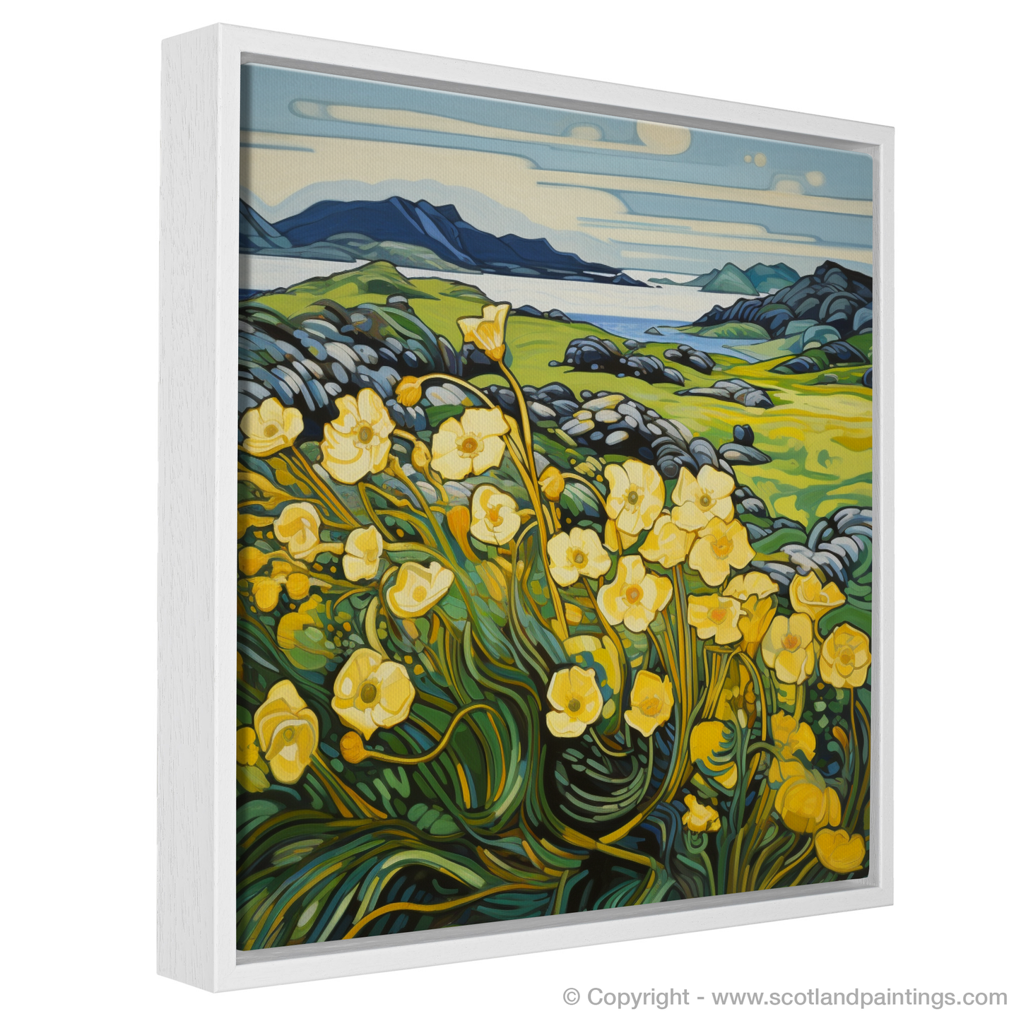 Enchantment of the Hebridean Machair: Yellow Rattle in Art Nouveau Style