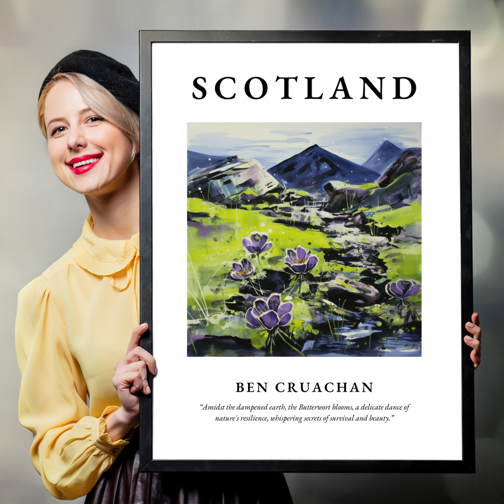 Person holding a poster of Ben Cruachan