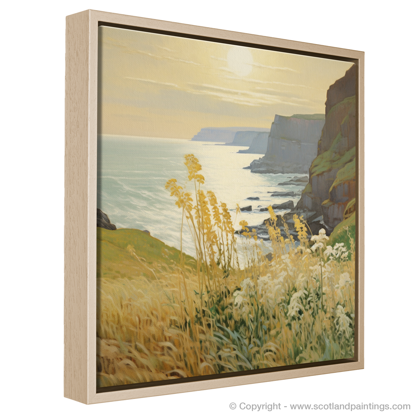 Golden Samphire Serenade: An Art Nouveau Tribute to Berwick-upon-Tweed's Cliff-side Blooms