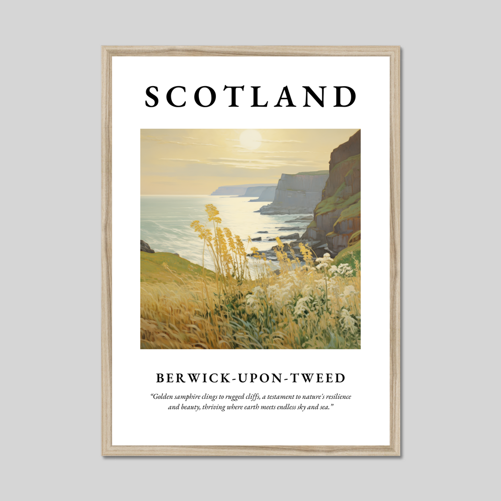 Poster in a natural frame with the word Scotland