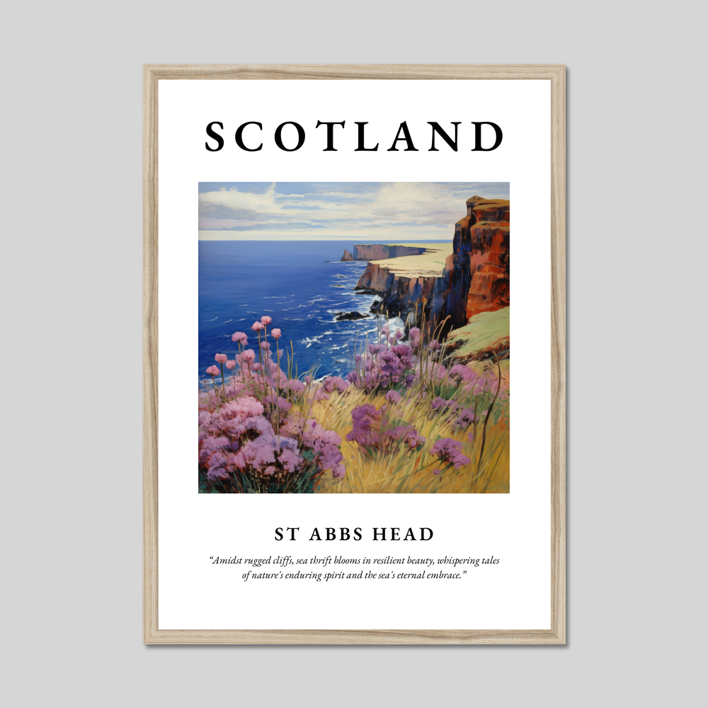 Poster in a natural frame with the word Scotland