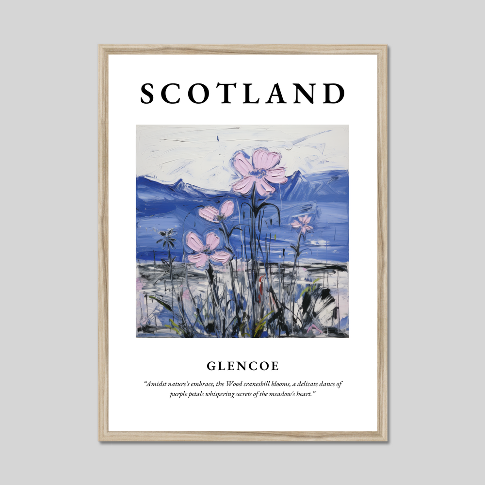 Poster in a natural frame with the word Scotland