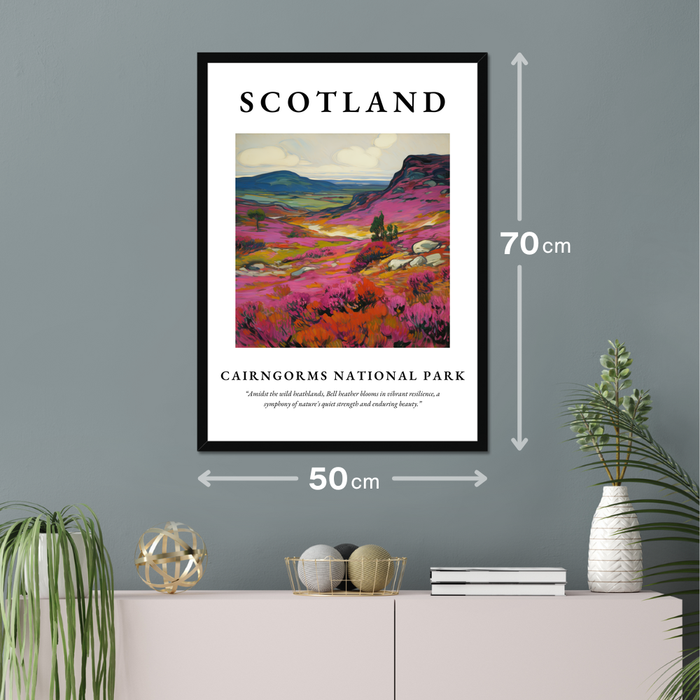 Poster of Cairngorms National Park hanging on a wall