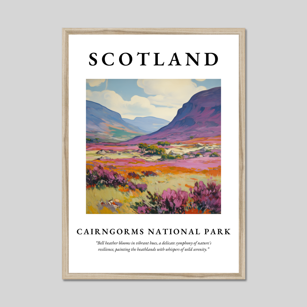 Poster in a natural frame with the word Scotland