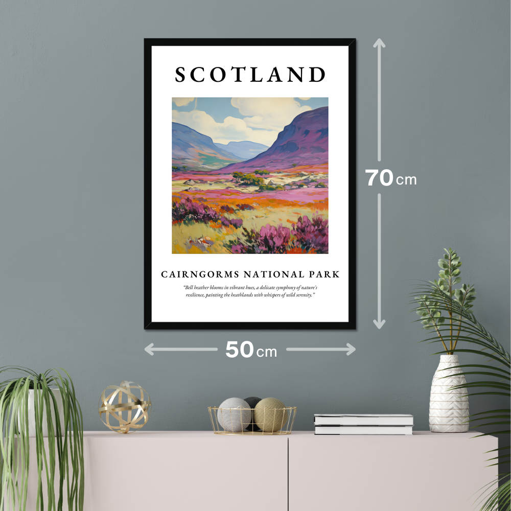 Poster of Cairngorms National Park hanging on a wall